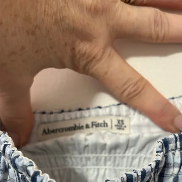 Abercrombie & Fitch Navy and White Checkered Mini Dress - Picture 8 of 9